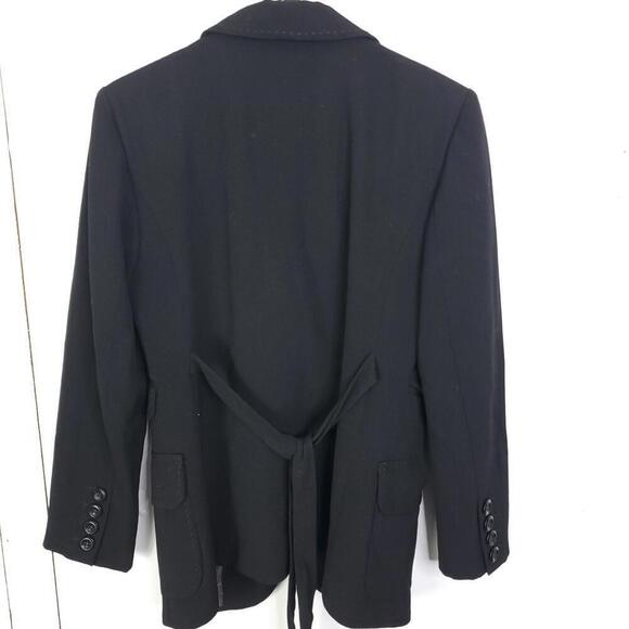 Nanette Lepore Coat Womens Small One Button Tie Waist Belted Thick Collar - Picture 2 of 11